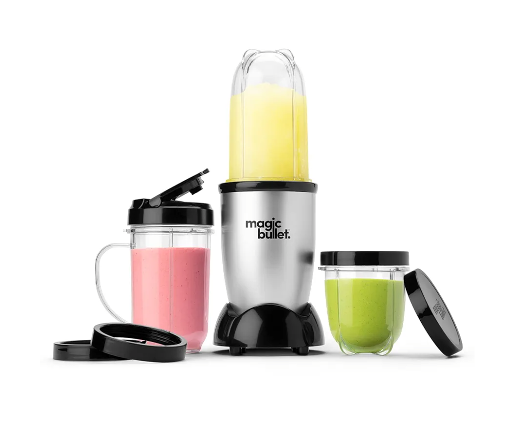 Magic Bullet Blender, Small, Silver, 11 Piece Set