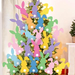 24 Pcs Large Easter Decorations Indoor Bunny Easter Tree Picks Rabbit Decorations for Tree Topper Home Office Party Vase Decor Ornaments (Multi Color)