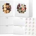 12 Pcs Bakery Boxes 6-In with Windows, Cookie Boxes White for Chocolate Covered Strawberries, Treats, Donuts, Cupcakes, and Candy Gift Giving 6x6x3 Inch