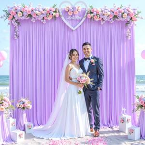 10x10 Lavender Backdrop Curtain for Parties Wedding Wrinkle Free Light Purple Photo Curtains Backdrop Drapes Fabric Decoration for Baby Shower Photoshoot 5ft x 10ft,2 Panels