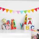 Kate Back to School Backdrop 1st Day of School Backdrop Colorful Crayon ABC Background for Children, 10x6.5ft