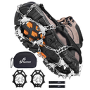 Sportneer Crampons： Ice Cleats for Shoes and Boots with 28 Spikes - Traction Slip-on Stretch Footwear for Walking and Shoveling on Ice and Snow, L
