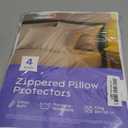 Ultra Soft Pillow Protectors with Zipper King Size - Set of 4 Breathable Pillow Covers - 100% Protection Against Stains, Dust & Dirt - Machine Washable (White)