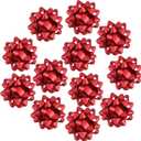 12Pcs Large 4.5 Inch Star Gift Bows for Gift Wrapping and Presents, Christmas Bows,for Parties, Birthdays, Weddings or Other Holidays. (Red)