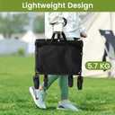 Collapsible Wagon with Wheels, 220 lbs Wagons Carts Foldable Wagon Cart with Flexible Handle, Lightweight Portable Folding Utility Grocery Shopping Cart for Grocery Sports Garden Camping