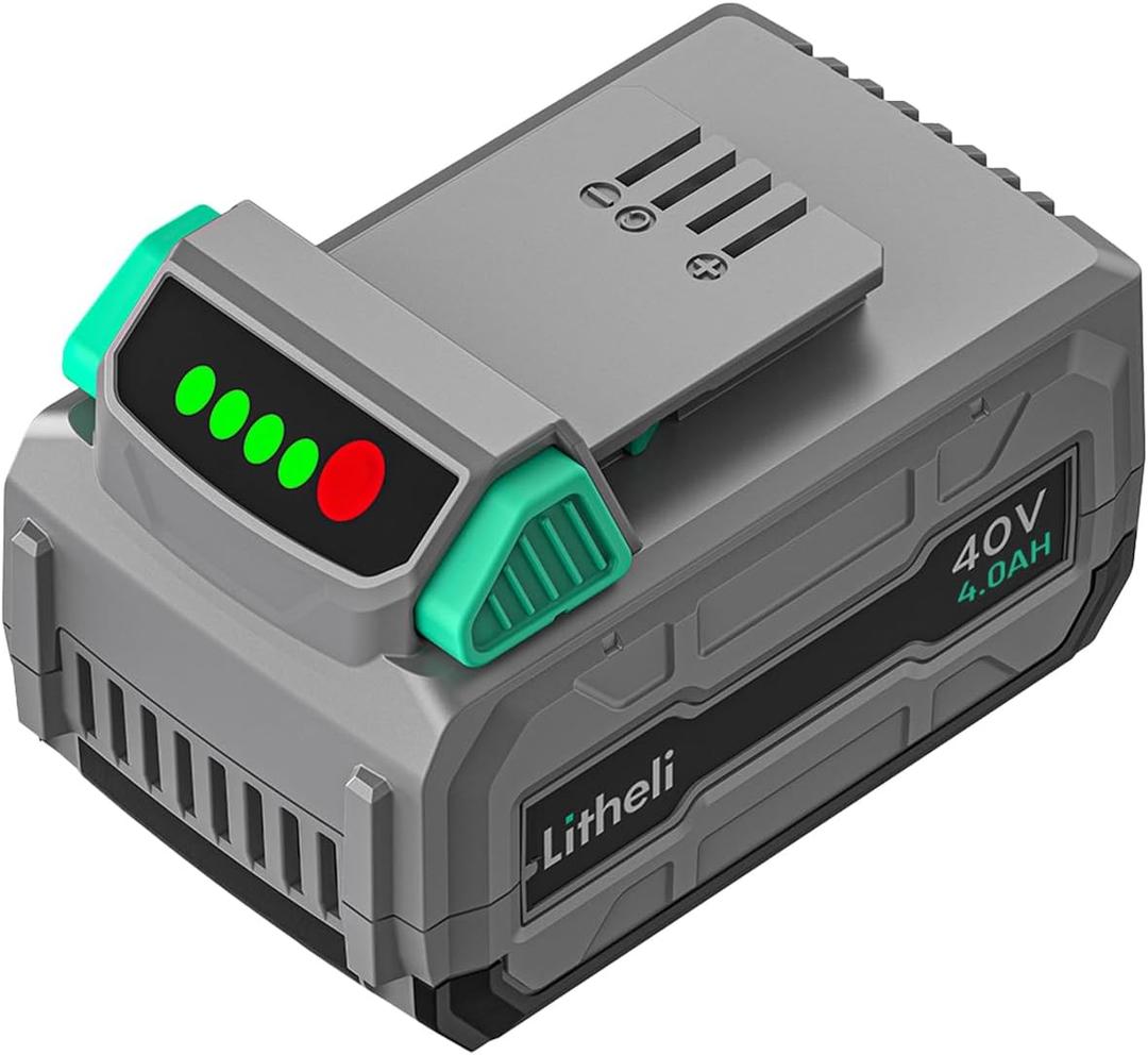 Litheli 40V 4.0AH Lithium Ion Battery Pack, Only for Litheli 40V White and Green Tools