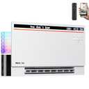 RexTact Smart Panel Heater 1800W with Bluetooth Speaker - 6-in-1 Heater Fan, Lyric Display, RGB Lights, App/Voice/Remote/Touch Control, Wall Mount or Freestanding, Compatible with Alexa（White）