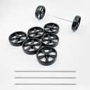 8PCS Model Toy Car Wheel RC Car Wheel Tire with 2mm Dia Shaft for RC Car Truck Robot DIY Model Toy Building Parts (2x38mm Black)