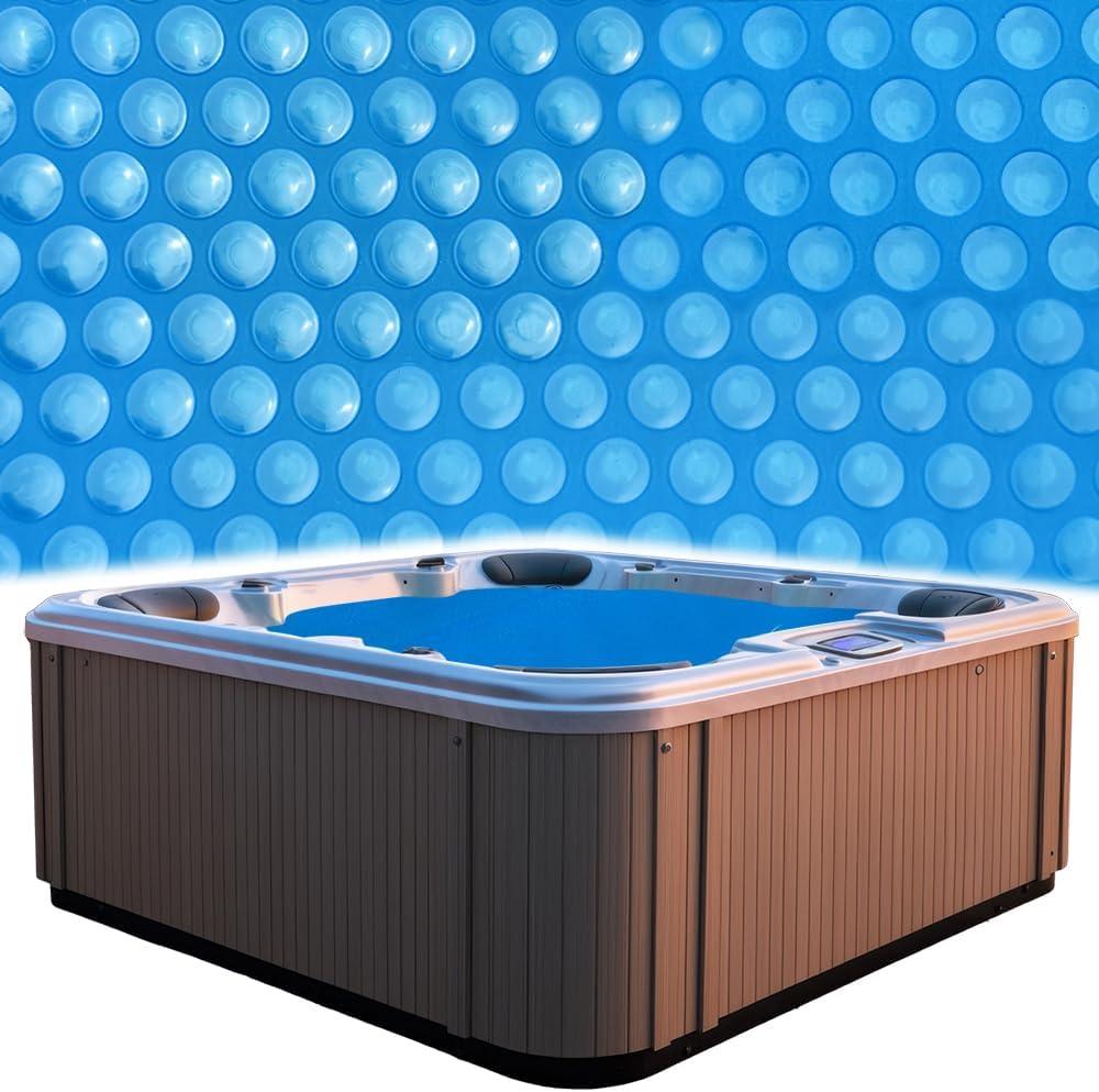 AURSK SPA and Hot Tub Bubble Cover, 12mil 7x7 Foot Square Hot Tub Thermal Blanket,Insulating Blanket for Outdoor Hot Tubs,Blue