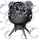 Bubble Machine for Toddlers Kids, 18 Wands 500ml Tank Rechargeable Bubble Maker, 30000+ Bubbles/Min 2 Speeds Auto-Rotating Portable Bubble Blower for Indoor/Outdoor Parties, Birthday, Wedding (Black)