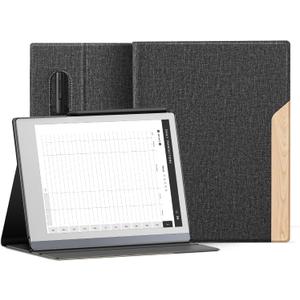 Ayotu Case for Remarkable 2 Paper Tablet 10.3" 2020 Released, Fabric Folio Cover with Pen Pocket, Stable Stand Design, Black & Light Cork (Exclusive Templates Provided)