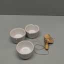 Mud Pie Stoneware Ramekin Set, Cream, ramekin 2" x 3" dia | spoon 4 1/2"