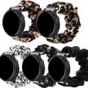 Simpeak Scrunchie Bands Compatible with Garmin Vivoactive 6/Vivoactive 5/3/Forerunner 55/165/245/645/Venu Sq 2/Venu 2 Plus Smartwatch, 20mm Watch Bands Quick Release Stretchy Strap for Women,6.8-8.6"