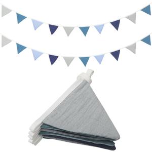 Oudain 15.5 ft Pennant Banner Flags, 2 Pcs Nursery Garland Triangle Bunting Flag Baby Banner for Nursery Decor Baby Birthday Boho Wedding Shower Party Event, Each 7.75 ft(Bright Color)
