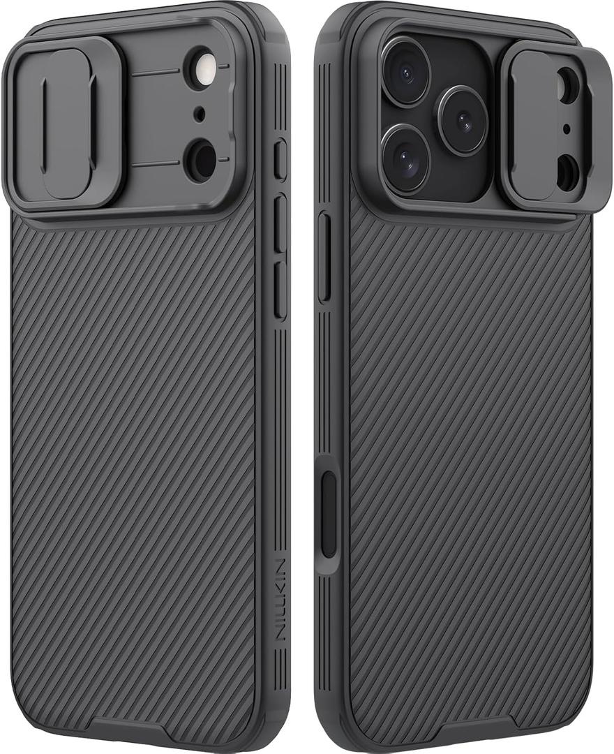 Nillkin Camshield Case for iPhone 17 Pro Max Case, [Built-in Dual Camera Cover][Slim Profile] [Military Grade Drop Protection] Shockproof Bumper Phone Case 6.9 inch 2025 Black
