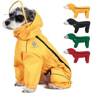 PINA Dog Raincoat, Waterproof Jacket with Hood & Reflective Strap, Lightweight Poncho with Leash Hole for Wet Weather, 2XL