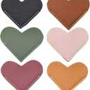 Leather Heart Bookmarks, Wayzton Corner Page Book Accessories for Women, Kids, Cute Handmade Reading Gifts (Love (6 Pcs))