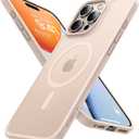 TORRAS Magnetic Shockproof for iPhone 16 Pro Max Case, [4X Military-Grade Protection] [Compatible with MagSafe] Translucent Desert Titanium White