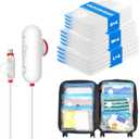 VMstr 12 Pack Travel Vacuum Storage Bags with USB Electric Pump, Compression Bags for Travel, Space Saver for Clothes and Clothing