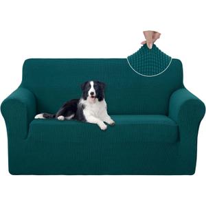 UNICE HOME Loveseat Cover Stretch Couch Cover Sofa Cover Sofa Slipcover Furniture Protector for 2 Cushion Couch Sofa Pet Friendly(Loveseat, Blue)