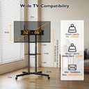 BONTEC Mobile TV Stand with Tilt Function, Rolling TV Cart for 3285 Inch LED LCD OLED Flat & Curved TVs, Portable Stand with Laptop Shelf, Locking Wheels, Max VESA 600x400mm, 132 lbs Capacity, Black