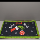 Funny Christmas Door Mat, Stink Stank Stunk Christmas Welcome Mat with Non-Slip Backing, Holiday Door Decor Bathroom Garden Entryway Doormat, Holiday Indoor Outdoor Decorations, White Elephant Gift, Size 45*74 cm