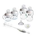 Tommee Tippee Natural Start Baby's First Bottle and Pacifier 8 Piece Set, 2 x 5oz and 2 x 9oz Anti-Colic BPA Free Bottles, 2 Extra Slow and Medium Flow Nipples, 2, 0-6 Month Pacifiers, Clear