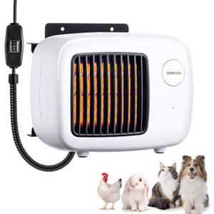 Dreyoo 600/300W Dog House Heater with Thermostat, Pet Heater with 6FT Anti Chew Cord and Safe Overheat Protection, 2 Heating Mode Pet Warmer for Dogs Chicken Coops Rabbits(White,1 Pcs)