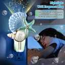 Hohean Wall Fragrance Plug in with Night Light Compatible with Bath & Body Works WallFlower Fragrance, Marine Style Essential Oil Diffuser Plug with Rotary Design (Shell Starfish Conch)