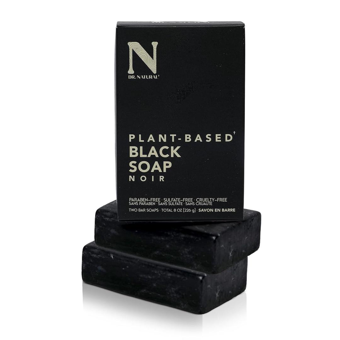 Dr. Natural Black Bar Soap - Gentle Moisturizing Soap Bar - Anti Acne and Blemishes - Moisturizing, Pore Cleanser - Natural African Body Wash - 2 pcs (8 Ounce (Pack of 2))