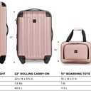 Travelers Club Midtown Hardside 4-Piece Luggage Travel Set, Rose Gold