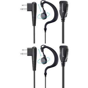 commountain CP200D CLS1410 Earpiece Compatible for Motorola Radios R2 CLS1110 CP100D CP200 CP185 BPR40 BPR40D DTR700 DTR650 RDU4100 RDU4160D RMU2040 RMU2080D CLS CP, G Earhook Headset Ear Piece-2 Pack