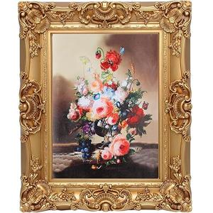 11x14 Vintage Gold Frames with Oil Painting - Vintage Wall Decor for Gallery Collage, Shatterproof Tempered Glass & Ready to Hang