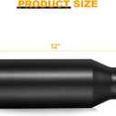 Exhaust Tip 2.5" Inlet, 4" Outlet 12" Overall Length, Premium Stainless Steel with Wear Resistant Black Coating, Rolled Angle Cut, Bolt-On Easy Installation, for Truck Diesel Tail Pipe