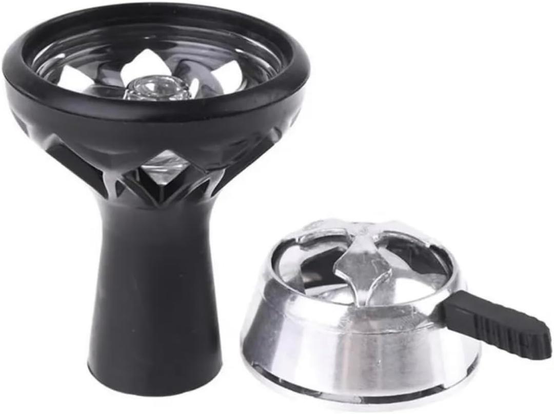 Hookah Bowl Silicone Head for Hookah Tobacco Bowl Silicone Bowl with Heat Management System with Steel Lid, Heat Resistant