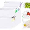 purifyou Set of 9 Reusable Produce Bags, Heavy Duty Washable Mesh Grocery Bag with Drawstring, Ideal for Farmers Market, Beach, and Refrigerator Storage (Extra Large, Large, Small)