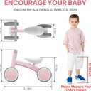 Baby Balance Bike for 1 Year Old Boys Girls, Toddler First Bike with 4 Colorful Lighting Wheels | 10-36 Month Toddler Balance Bike | First Birthday Gifts (Baby Pink)