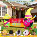 8FT Long Cinco De Mayo Inflatables Outdoor Decorations, Colorful Fiesta Party Blow Up Decor, Built-in LED Lights May 5 Mexican Yard Decoration for Garden Lawn Holiday Decor