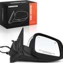 A-Premium Passenger Side Power Door Mirror - Compatible with Dodge Durango 2011-2022 - Heated Manual Folding Chrome Outside Rear View Mirror w/Turn Signal Blind Spot Detection
