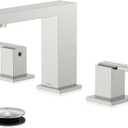 KENES Brushed Nickel Widespread Bathroom Faucet 2 Handle Bathroom Sink Faucet 3 Hole, 8-Inch 3 Pieces Vanity Faucet with Pop Up Drain & Supply Lines, KE-9050-P