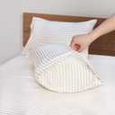 Mejoroom Striped Queen Size Sheet Set - Hotel Luxury 1800 Bedding Sheets & Pillowcases - Deep Pocket Fitted Sheet, Soft, Breathable, Wrinkle & Fade Resistant - 4 Piece (Beige Stripe)