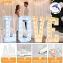 Pooqla 4 FT Marquee Light Up Letters, Cool White and Warm White Giant LED Sign Marquee Letter 4 Feet Tall, Big Mosaic Letter A for Balloons Birthday Party Anniversary Wedding Decorations