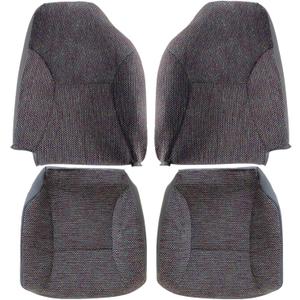 NLQR Front Driver and Passenger Side Bottom and Top Lean Back Cloth Replacement Seat Covers #Mist Gray R1C3 Compatible with Dodge Ram 1500 2500 3500 1998 1999 2000 2001 2002