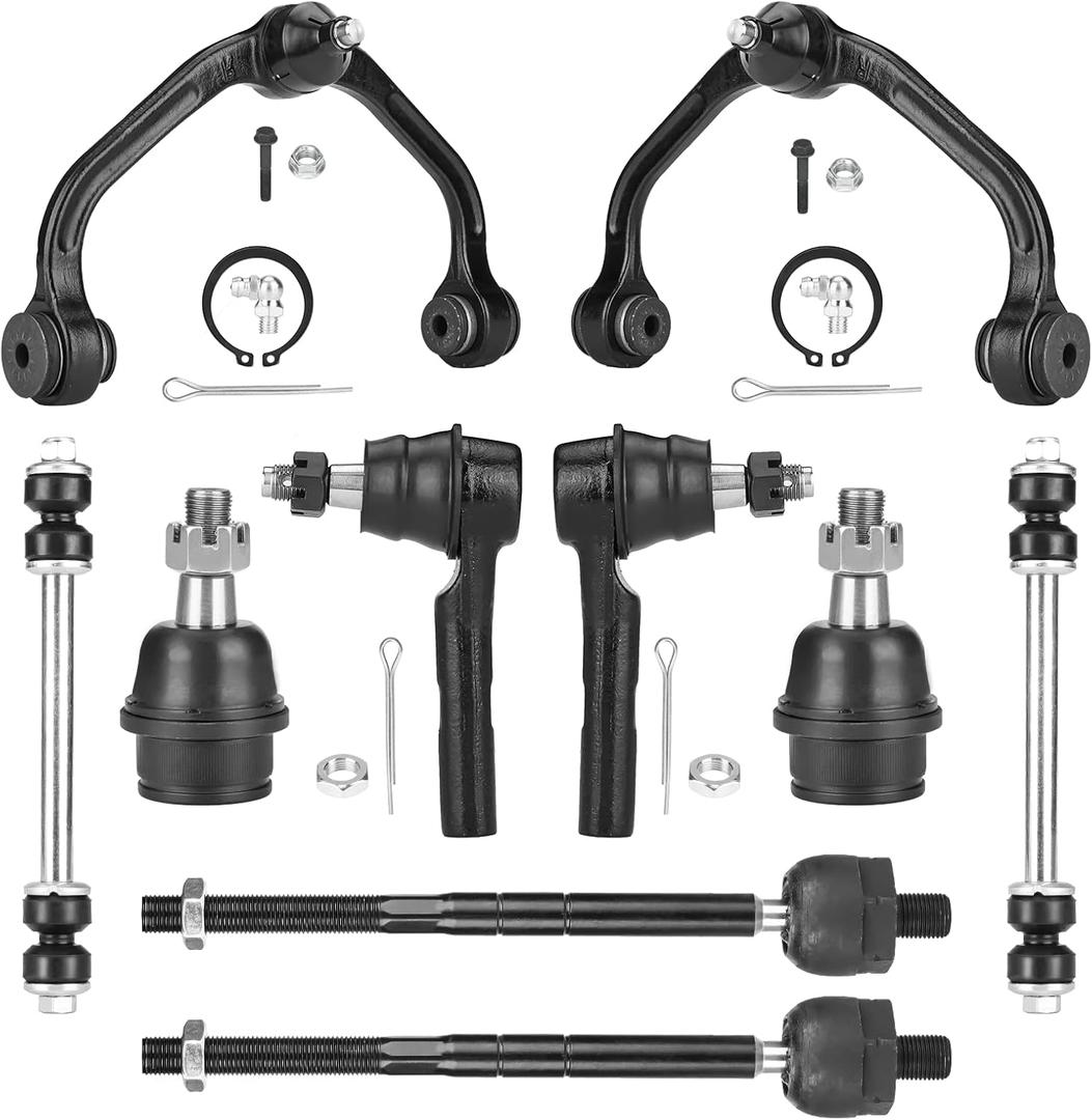 Front Upper Control Arms Suspension Kit Fit for Ford Ranger 2WD 1998-2011, Fit for Mazda B2300 B2500 B3000 B4000, with Ball Joints 10 pcs (1-Piece Design with Coil Spring Front Suspension Only)
