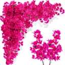 16 Pack Artificial Bougainvillea Floral 38" Silk Long Stem Bougainvillea Plants Hanging Table Centerpiece for Home Wedding Indoor Outdoor Decorations (Rose Purple)