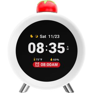 Dekala ChronoSense Sound Machine Alarm Clock for Bedroom w/Temperature Humidity, Sleep White Noise Sound Machine, 100dB Loud Gradual Alarm for Heavy Sleeper IPS Screen Animation