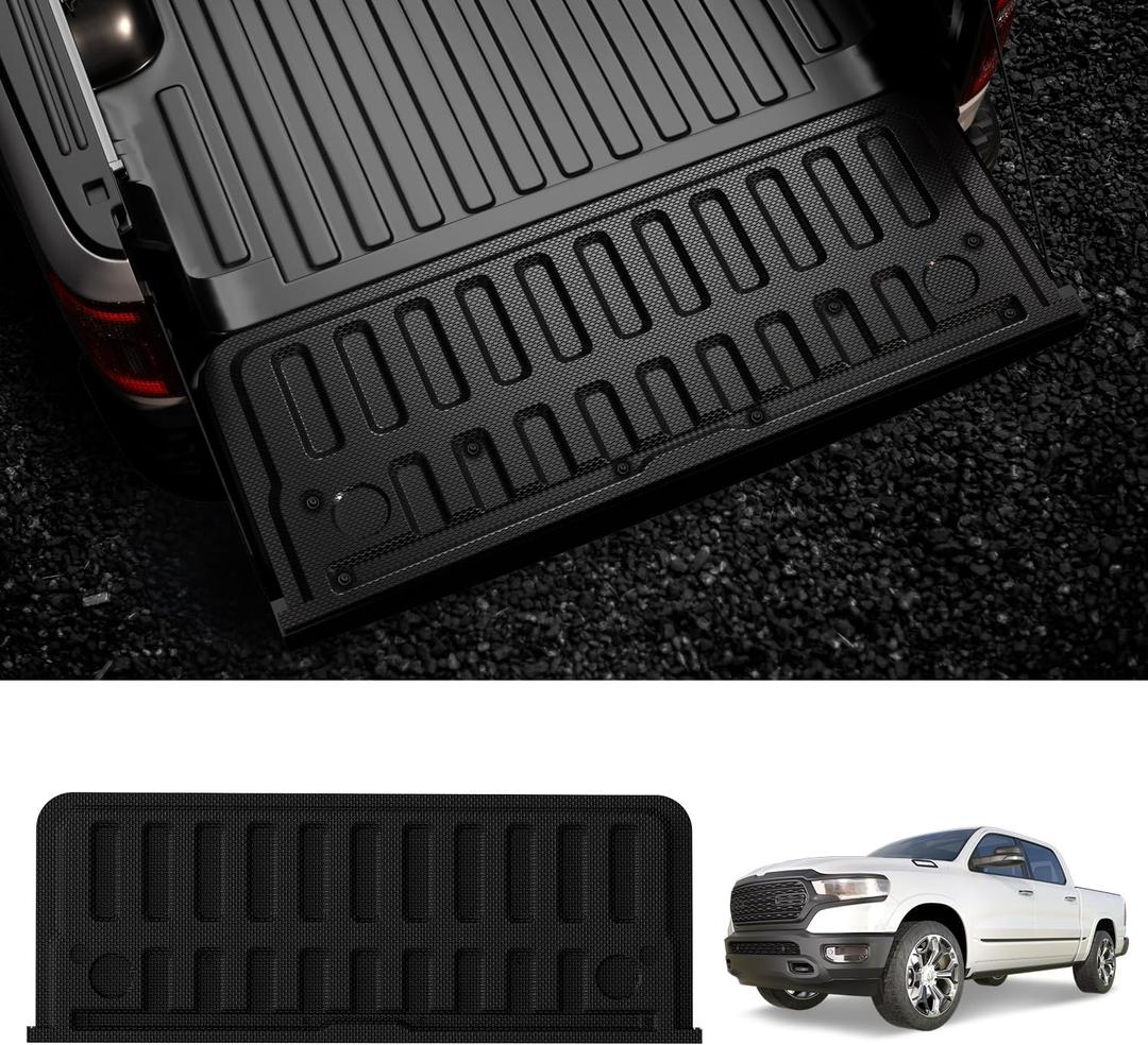 LASFIT Tailgate Mat 2019-2025 2026 for Ram 1500 Standard Tailgate&Power Tailgate-Release(NOT for Classic/Multifunction/Power Tailgate) All Weather TPE Tailgate Protector Liner Replacement Accessories