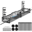 Mzmaxy Cable Management, 25'' Cable Management Under Desk No Drill, Metal Cord Organizer with Clamp for Standing Desk, Cable Organizer for Home Office, Black