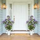 Nafresh 4FT Real Touch Faux Hydrangea Tree Outdoor, 2 Pack Purple Hydrangea Tree Artificial with Vibrant Blooms, Faux Hydrangea Potted Plant for Indoor Outdoor Home Front Porch Pation Decor