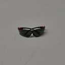 NoCry Safety Sunglasses with Green Tinted Wraparound Lenses; Tinted Safety Glasses for Men and Women with Adjustable Arms & No-Slip Grips; Work Glasses with UV 400 Protection; ANSI Z87.1 Rated (Black & Red)